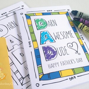 Father's Day Printable for Kids Fathers Day Card Darn - Etsy