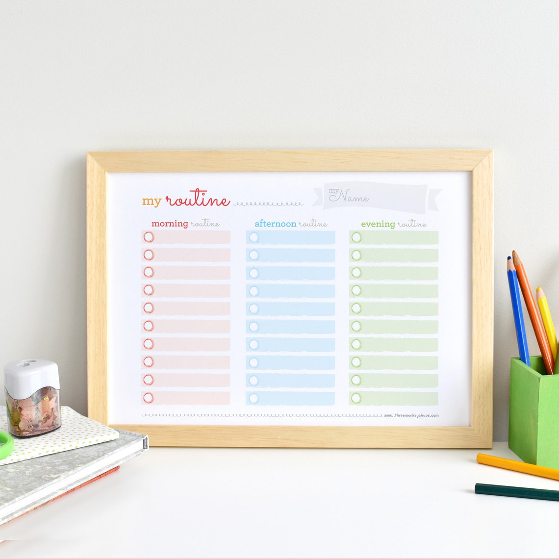 My Routine - Rainbow | Printable Routine Chart, Morning Afternoon ...