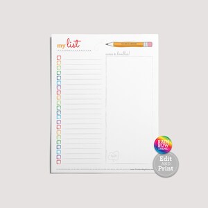 To-do List - Rainbow | Printable to Do List, Grocery List, Shopping ...