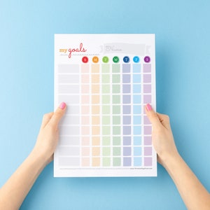 My Goals Rainbow Printable Goal Chart, Habit Tracker, Daily Routine, Daily Goal Chart, Responsibilities Checklist image 1