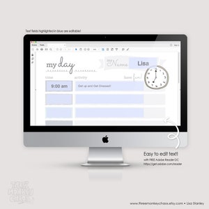 PRINTABLE Daily Schedule Gray Daily Routine Kids Chores Responsibilities PDF & JPEG image 5