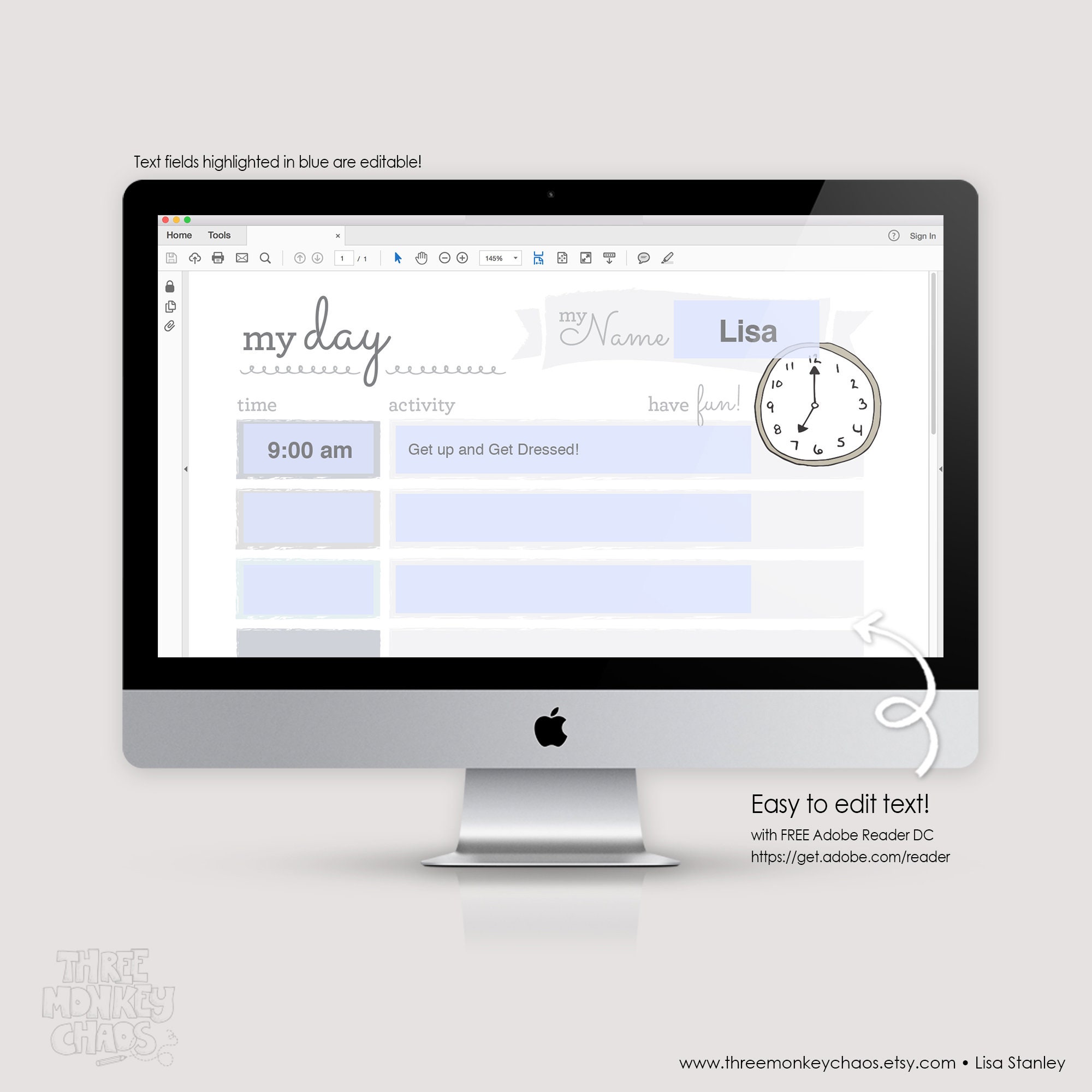 PRINTABLE Daily Schedule Gray Daily Routine Kids Chores ...
