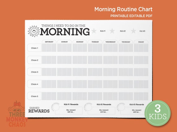 Daily Routine Sticker Chart