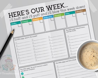 To Do List EDITABLE | Weekly Meal Menu Planner | Printable PDF Checklist for Busy Moms