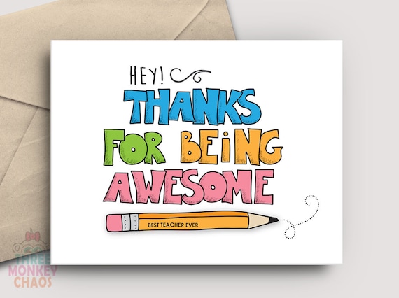 Trainer Appreciation Card PRINTABLE Card Because of for Becoming Astounding Thank Yourself Card Trainer Reward Conclude of Faculty Print Shade! photograph relating to Printable Teacher Appreciation Cards named Trainer Appreciation Card PRINTABLE Card Because of for Getting Incredible Thank Your self Card Trainer Reward Stop of University Print Shade!