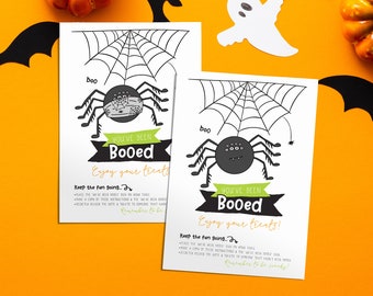 You've Been BOOed - Spider | We've Been BOOed! | Booed Signs | Halloween Treats | Trick or Treat | Neighbor Friend | Printable PDF & JPEG