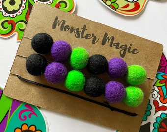 Halloween Felt Ball Garland, Pom Pom Garland, Felt Bunting, Halloween decoration, Halloween Party Decoration