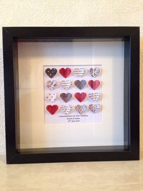 Download Personalised Frame 3d Hearts Picture Box Frame Wedding Etsy