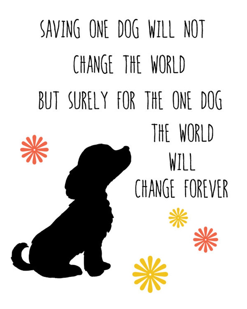 Rescue dog art print Digital download. Rescue dog with | Etsy