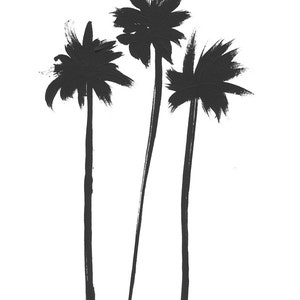 Modern art palm tree print, digital download, instant art, three palm trees in black, minimalist art, black and white, tropics, vacation image 5