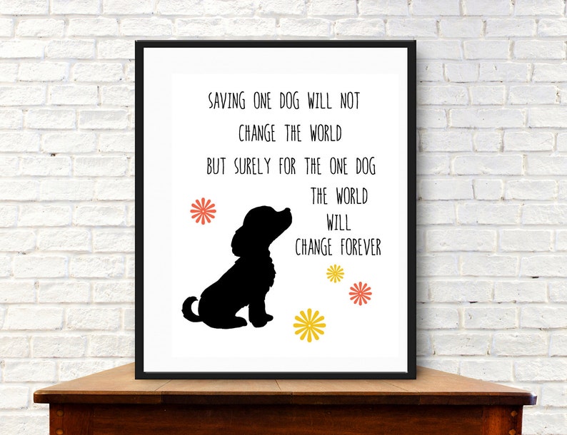 Rescue dog art print Digital download. Rescue dog with | Etsy
