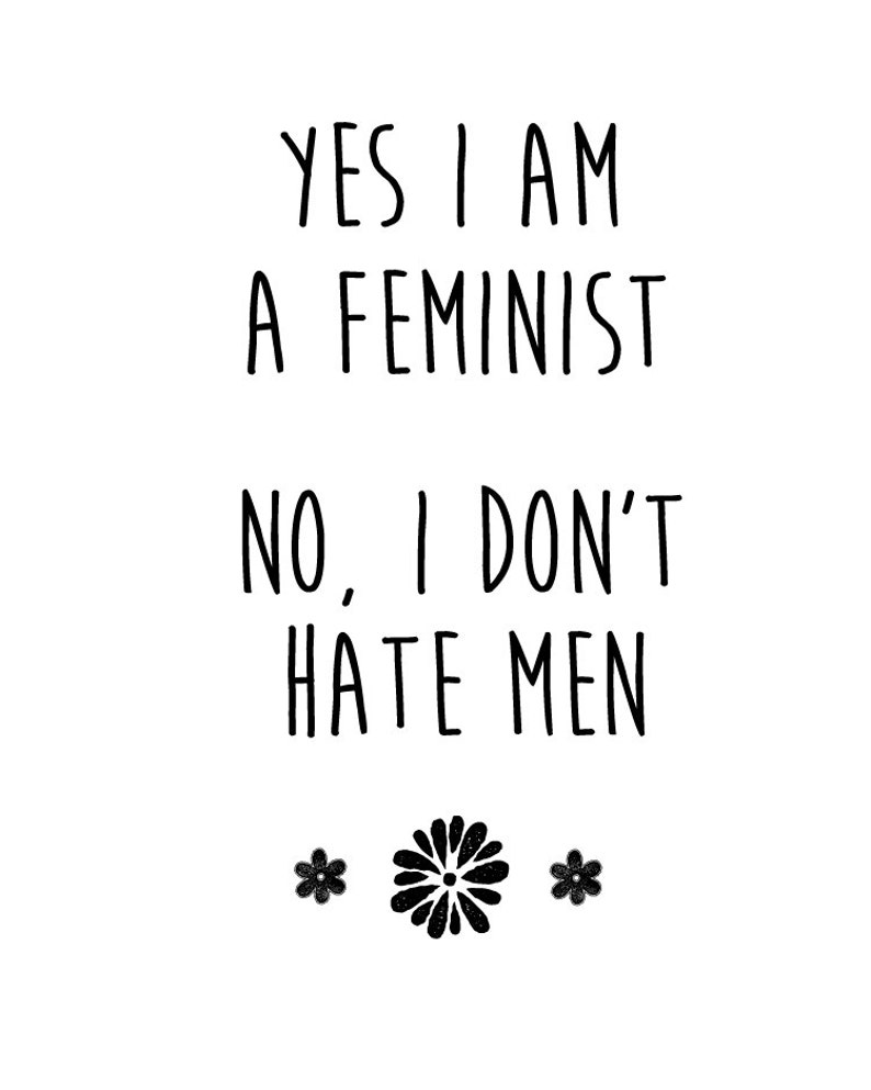 Yes I Am a Feminist Quote Modern Poster Girl Power - Etsy