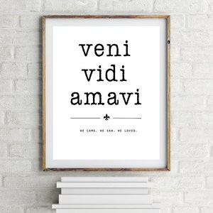 Latin Quote Veni Vidi Amavi Digital Download Typography - Etsy