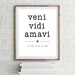 Latin Quote Veni Vidi Amavi Digital Download Typography - Etsy