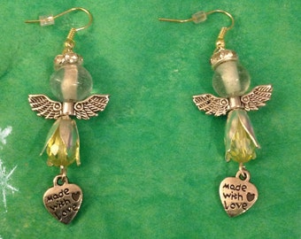 Angel dangle earrings