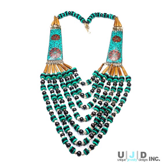 Turquoise /& Bone Layered Necklace