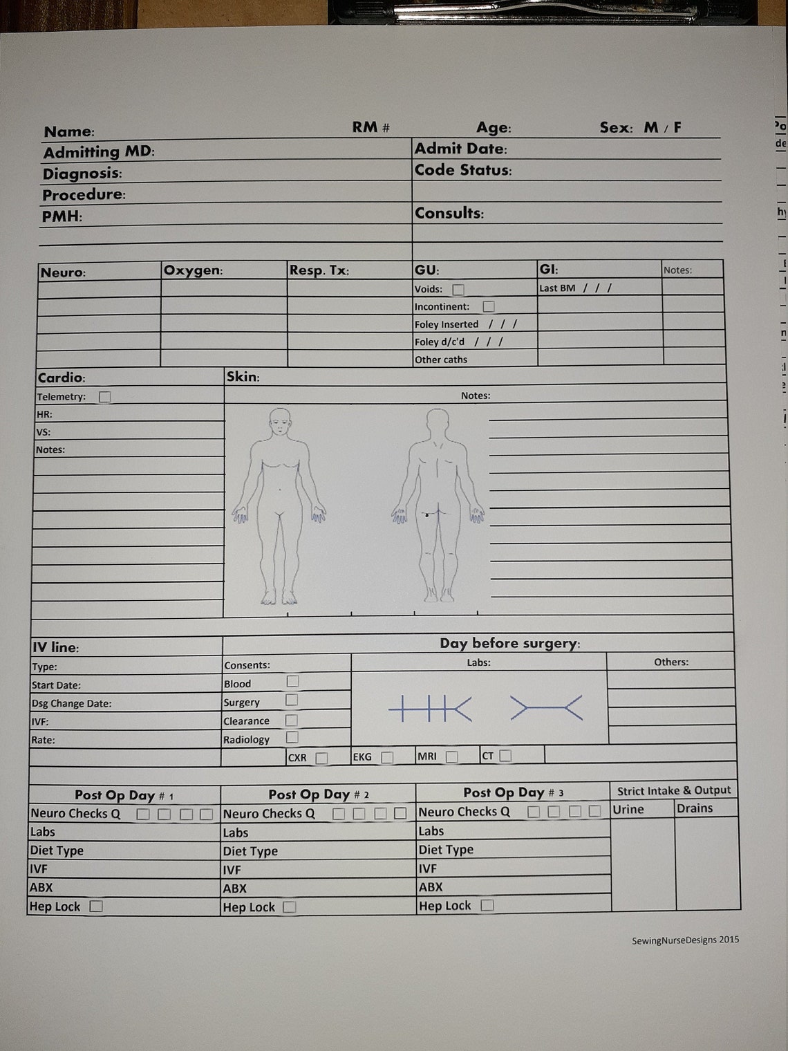 2 Nurse Documents/ Med Surg Unit/ Ortho/ PDF/ Print at Home/ - Etsy