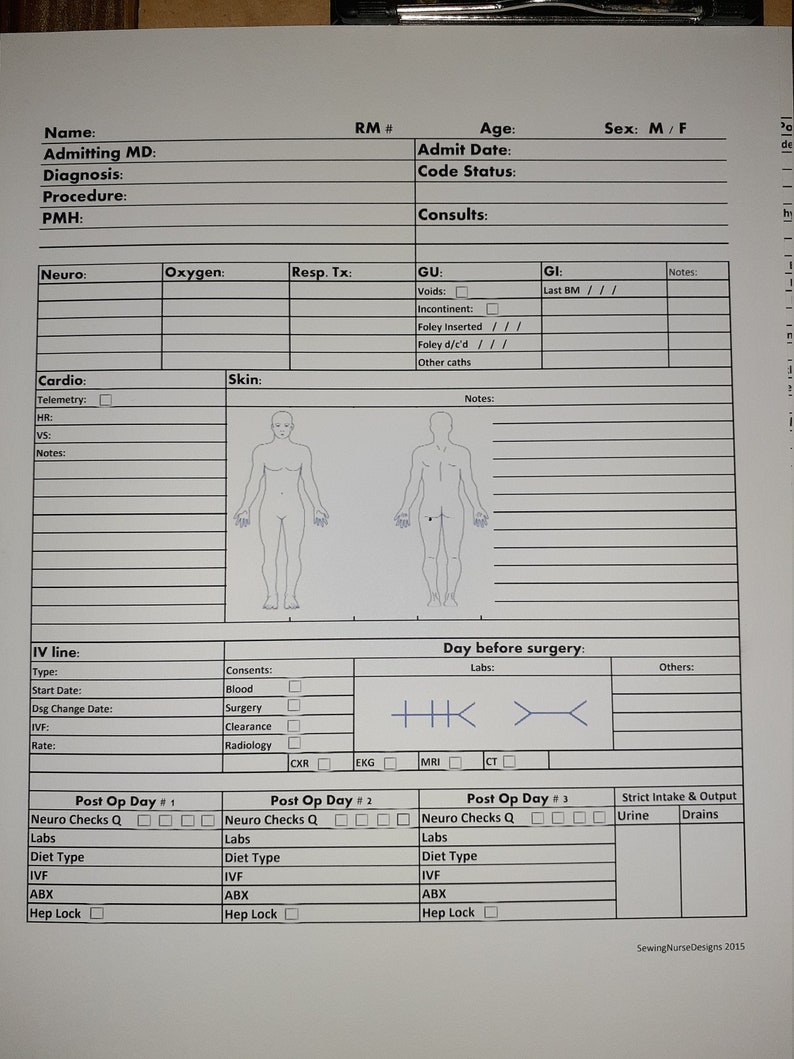 2 Nurse Documents/ Med Surg Unit/ Ortho/ PDF/ Print at Home/ Etsy