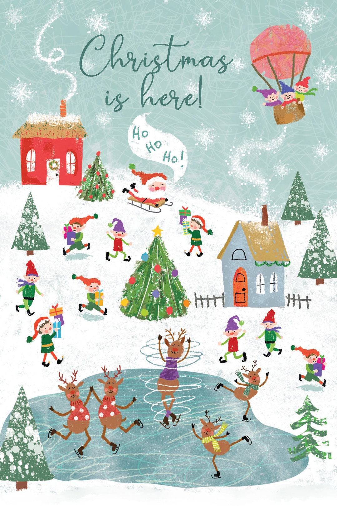 Santa's Village DIGITAL CARD - Etsy