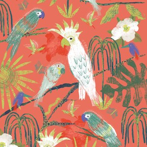 DIGITAL Tropical birds greeting card
