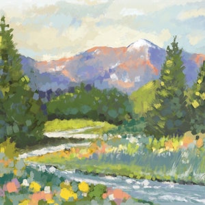 DIGITAL Mountain scenic greeting card