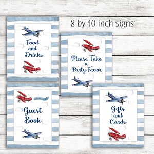 Vintage Airplane Baby Shower Party Pack / Airplane Party Games with Book Insert, Diaper Insert, and Airplane Thank You Card image 4