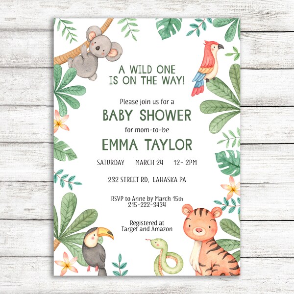 Jungle Baby Shower Etsy