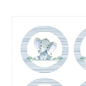Circle Elephant Labels Elephant Stickers Elephant Cupcake - Etsy