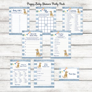 Jeux de baby shower de chiot / Jeux de baby shower de Golden Retriever