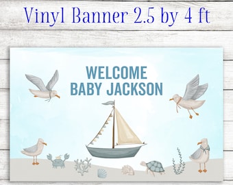 Seabird Baby Welcome Banner 2.5 by 4 feet