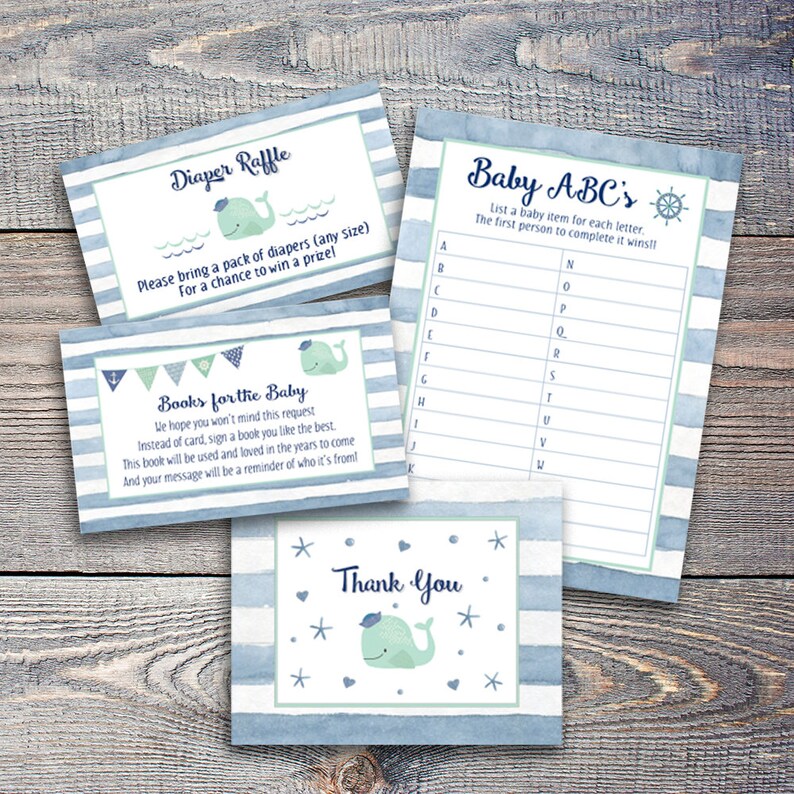 Nautical Baby Shower Games Ahoy It's a Boy Baby Shower Etsy