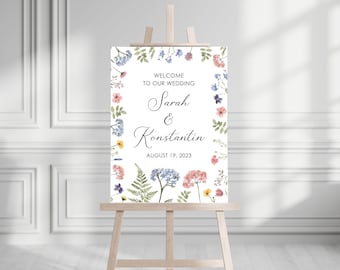 Wildflower Wedding Welcome Sign
