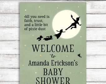 Peter Pan Shower Welcome Sign 18 by 24 inch poster