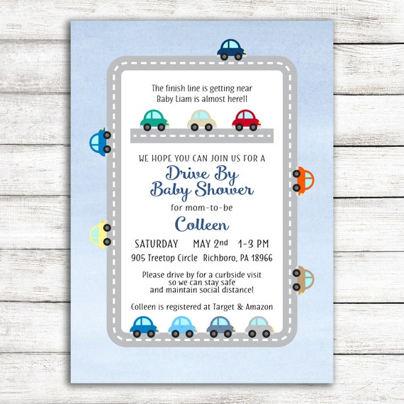 Drive By Baby Shower Invitacion Conducir A Traves De La Ducha Etsy