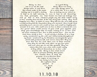 C.S. Lewis Being In Love Quote Print / Wedding Heart Shaped Print