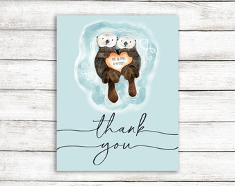 Otter Thank You Card, Otter Theme Thank You Card