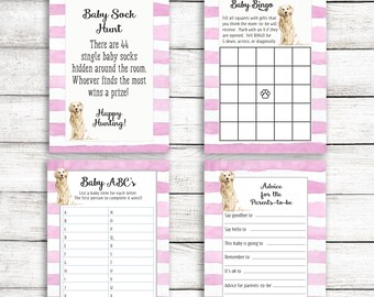 Golden Retriever Baby Shower Games / Golden Retriever Shower Party Pack