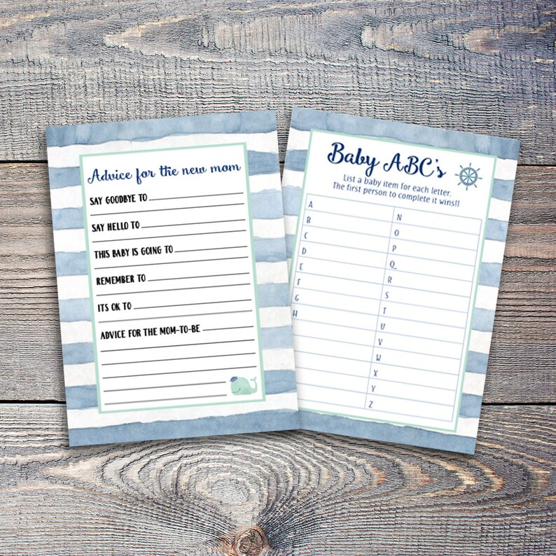 Nautical Baby Shower Games Ahoy It's a Boy Baby Shower Etsy