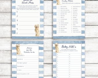 Golden Retriever Baby Shower Party Pack / Golden Retriever Baby Shower Games
