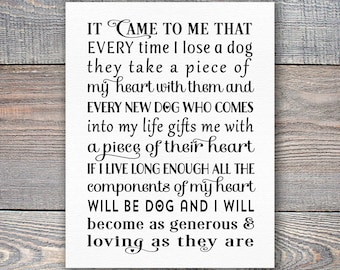 Every Time I Lose A Dog Sympathy Gift, Dog Loss Gift, Dog Quote Digital Print
