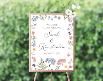 Wildflower Wedding Welcome Sign 18 by 24 inch poster / Wildflower Wedding Sign