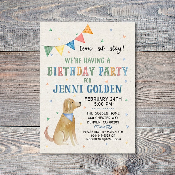 Invitation Danniversaire Chiot Fete Danniversaire Theme Etsy