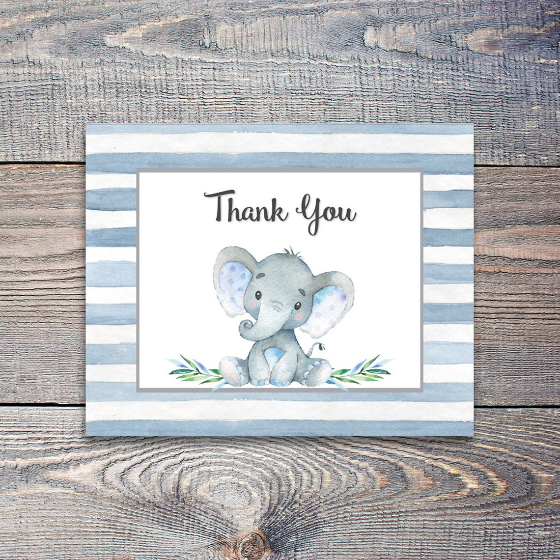 Elephant Baby Shower Printable Thank You Cards Elephant Thank - Etsy