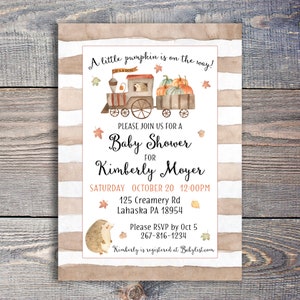 A Little Pumpkin Baby Shower Invitation, DIY Autumn Pumpkin Baby Shower Invite