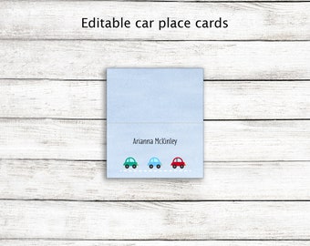 Editable Car Place Cards