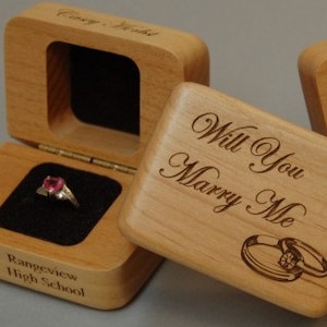 Personalized Ring Box Sm. Jewel Case - Personalize, Engrave - Use for rings, earrings, cuff links, pendants