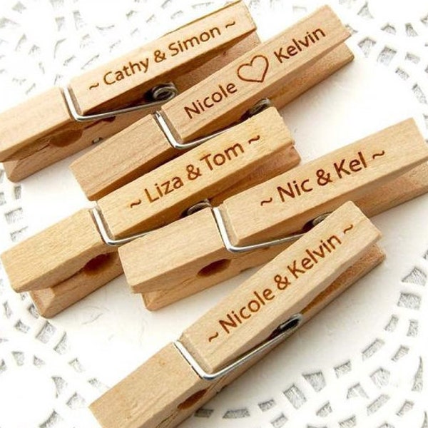 Personalized Clothes Pins - Engrave, Personalize, Customize - Special little personalized gift