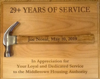 Personalized Plaque w/ Engraved Hammer - Personalize, Engrave, Customize
