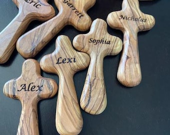 Mini Hand-Held Prayer Crosses Personalized, Customized, Engraved