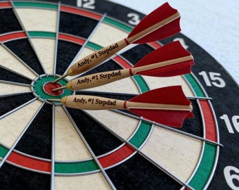 Darts Wood (Quantity 3) -Personalize Engrave-Groomsman Gift, Father's Day Present, Birthday, Christmas, Graduation, Business Logo